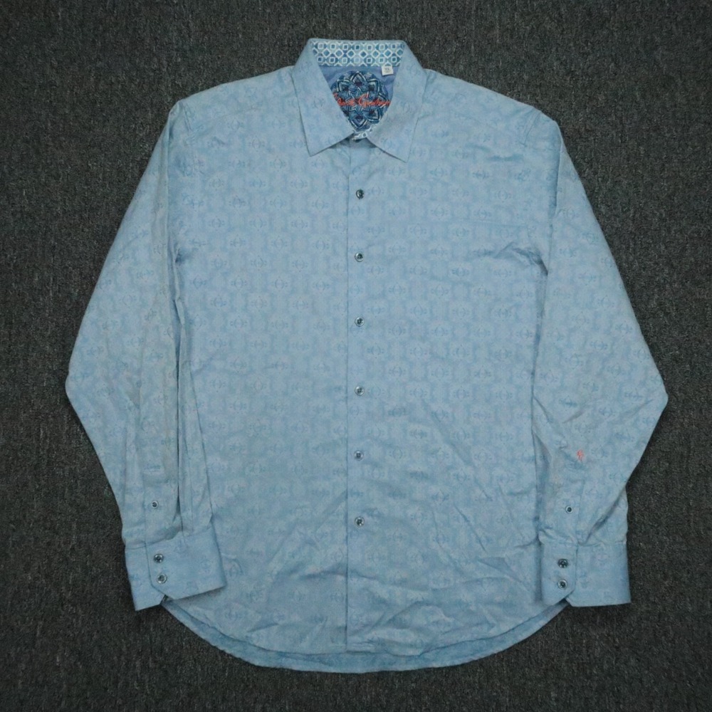 Robert Graham Shirt Mens Extra Large Blue Geo Classic‎ Fit Button Long Sleeve XL